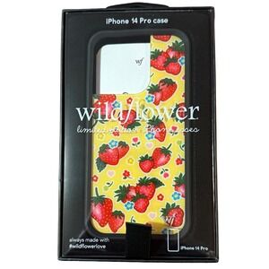 Wildflower iPhone 14 Pro Case Limited Edition Strawberry Fields Yellow Floral